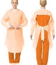 Disposable Plastic Gown orange