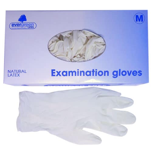 Evergreen latex gloves