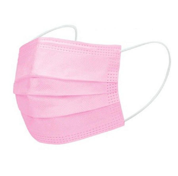 disposable 3 ply face mask pink