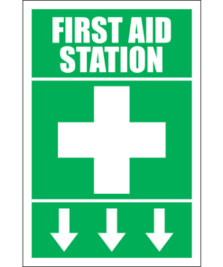 first aid box signage