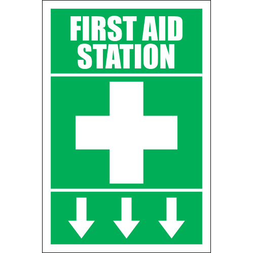 first aid box signage