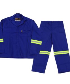 acid resistant Conti suits 100% cotton with reflectors blue
