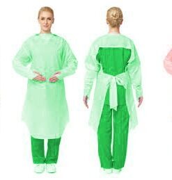 doctors plastic gown with sleeves yellow