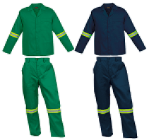 acid resistant Conti suits 100% cotton with reflectors green