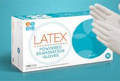Latex Powdered Examination Gloves - Box of 100