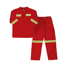 acid resistant Conti suits 100% cotton with reflectors red