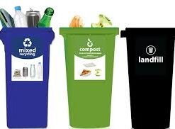 3 compartment recycling bin 90l