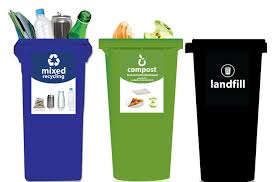 3 compartment recycling bin 90l