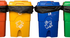3 colour recycle bin