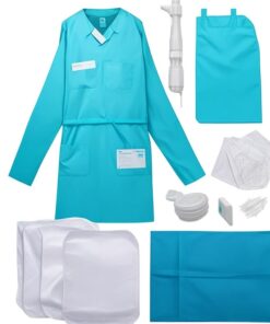 Disposable scrubs top green medium