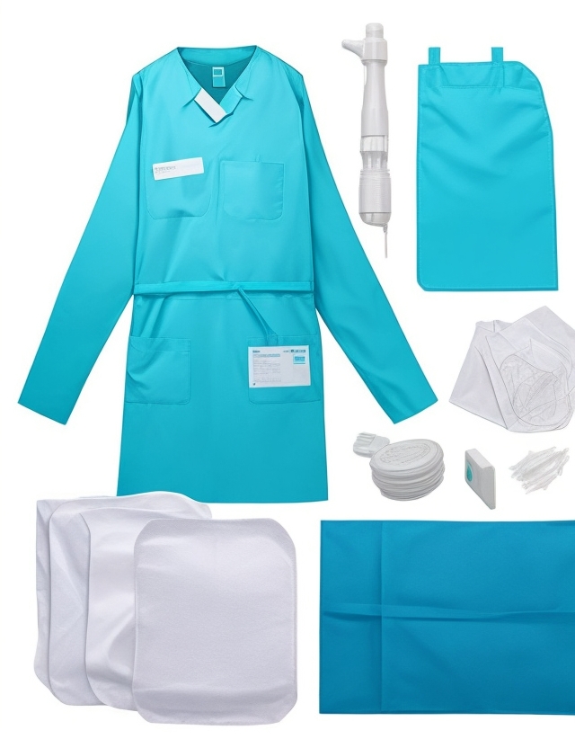 Disposable scrubs top green medium