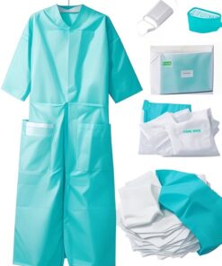 Disposable coverall top blue