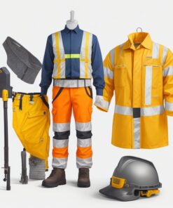 acid resistant Conti suits 100% cotton with reflectors red