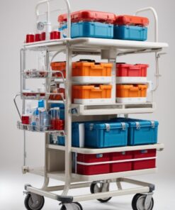 5 drawer Emergency trolley - red