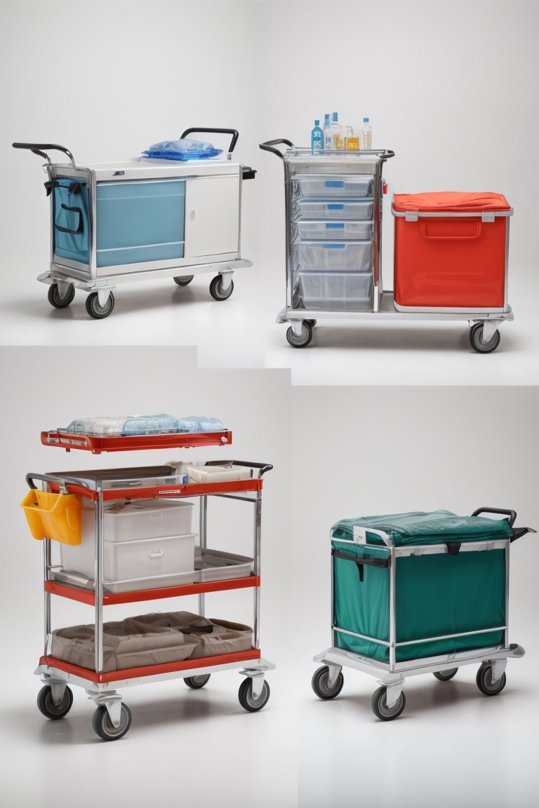 5 drawer Emergency trolley - red