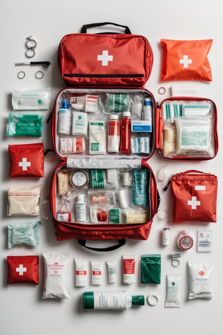 First aid kit basic kit - blue ored with velcro straps