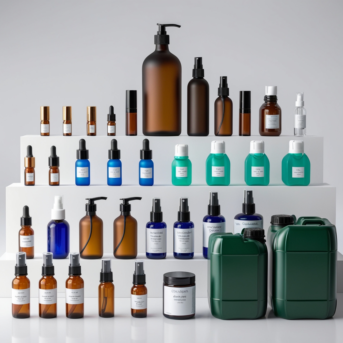 100ml Green Glass Bottle with Lotion Cap