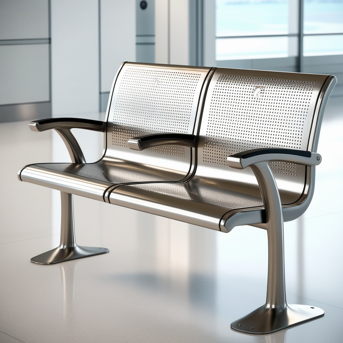 Airport Bench Indoor and Outdoor Waiting Room Seat Stainless Steel Single Seat 1