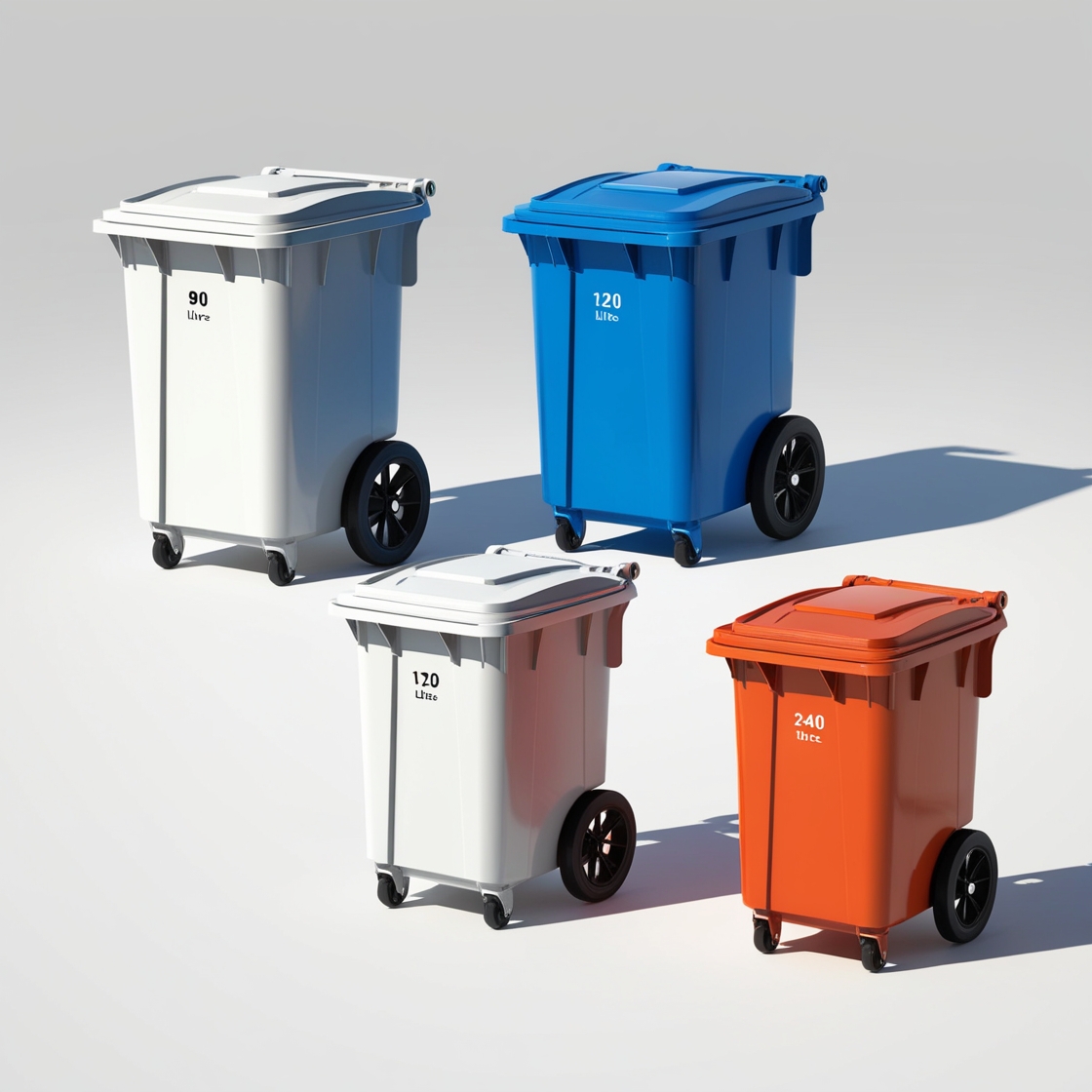 140 litre green wheelie bin