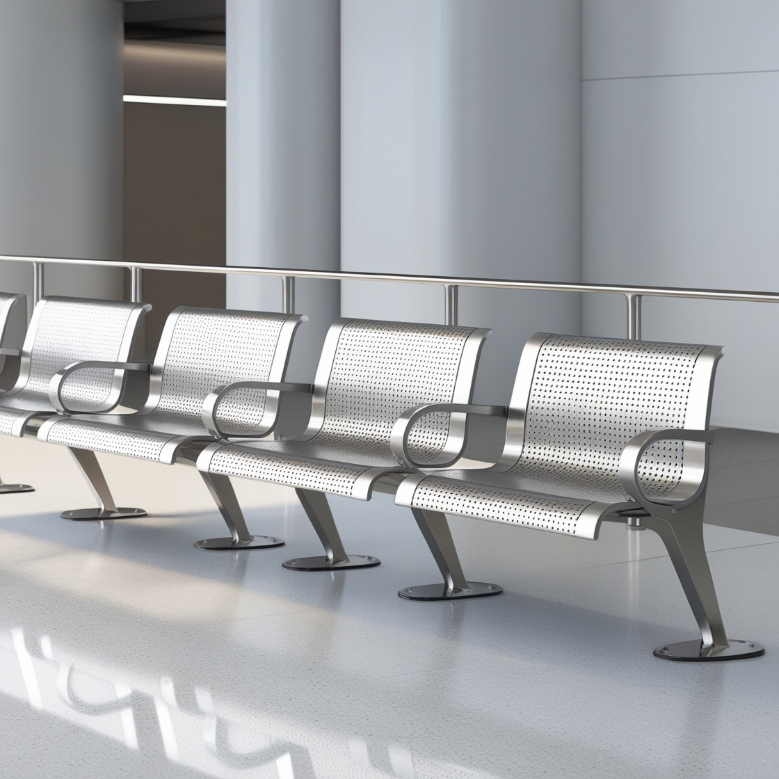 Airport Bench Stainless Steel OneSeater