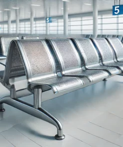 Airport Bench  Indoor Waiting Room Seat  Mild Steel  Upholstered  Five Seater