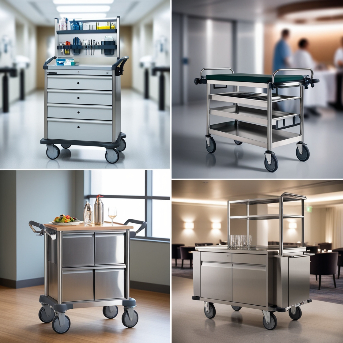 mobile Emergency trolley _ epoxy powder coated throughout