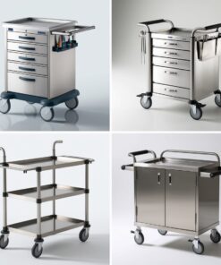 mobile Emergency trolley _ epoxy powder coated throughout