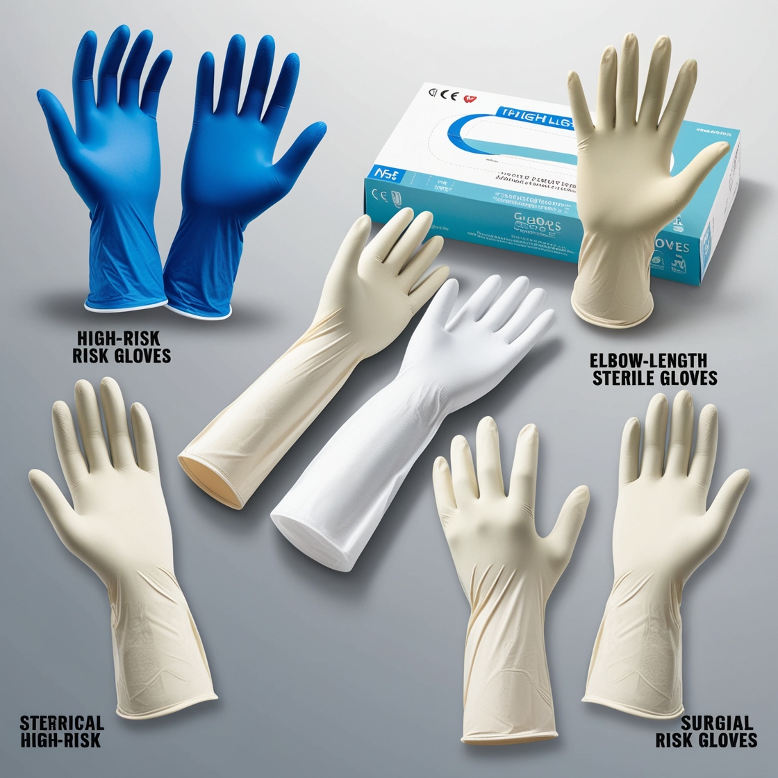 medical latex High risk exam ination gloves