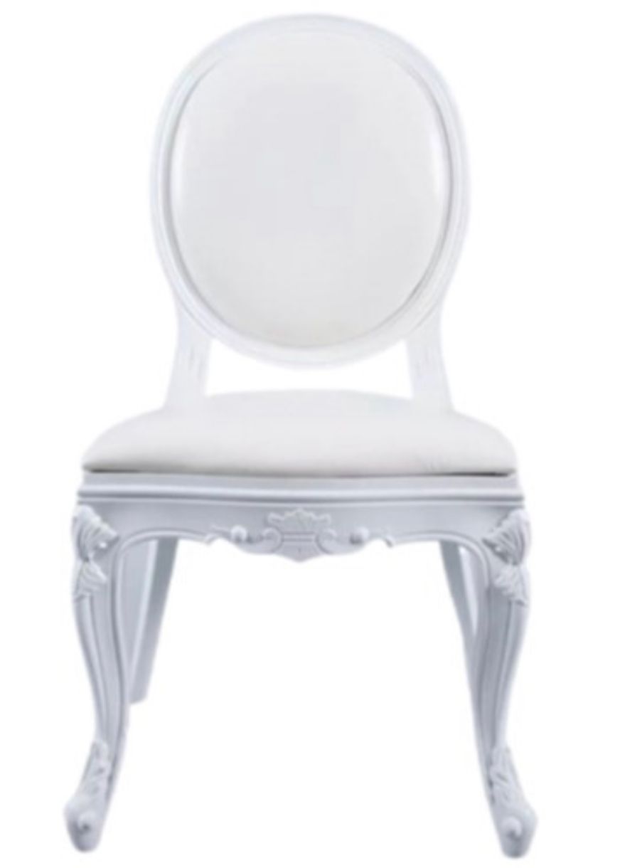 White Padded Back Louis Chair Sell
