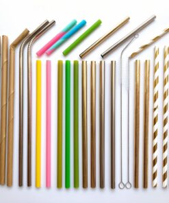 black straws individually wrapped