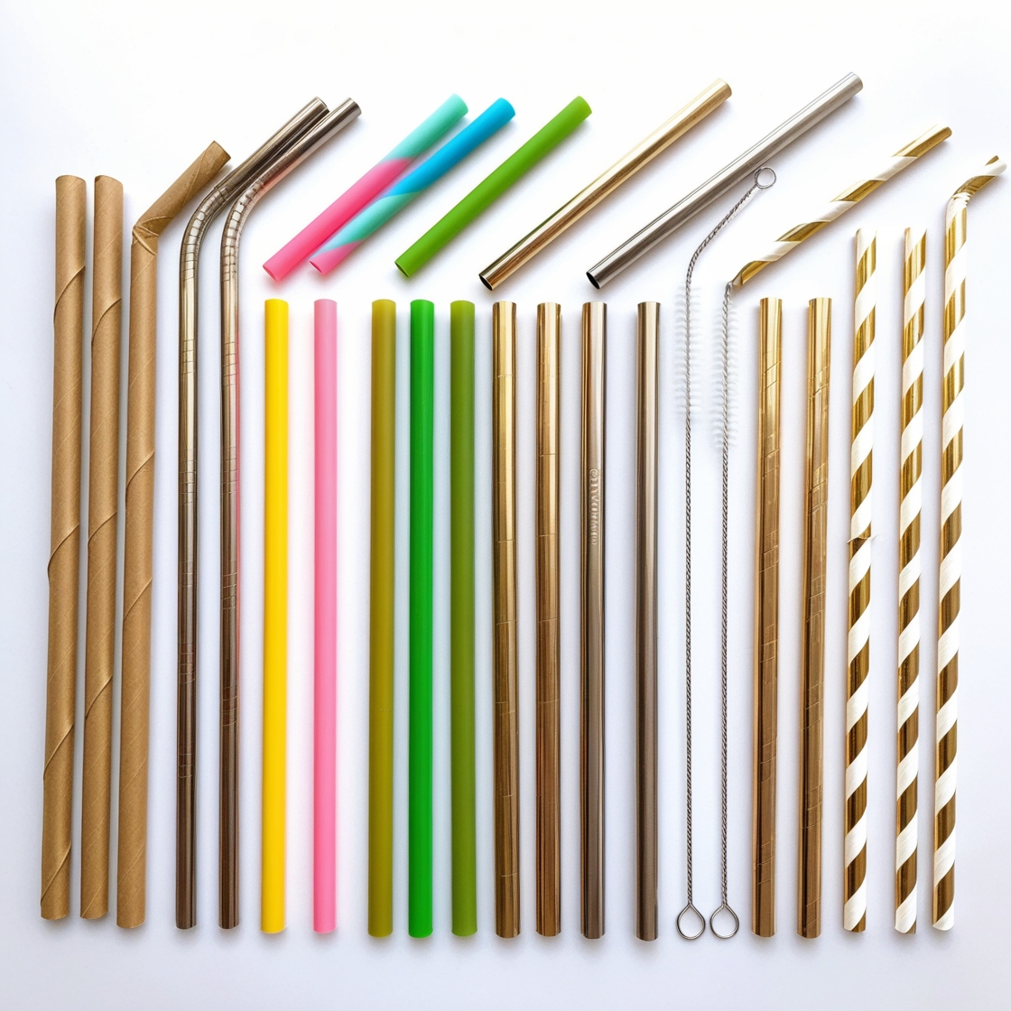 black straws individually wrapped
