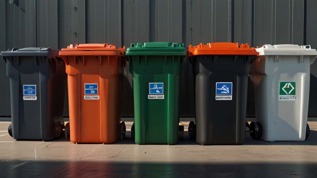 240L orange wheelie bin