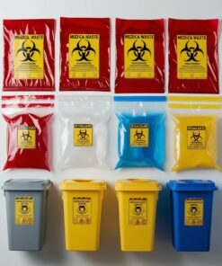 red biohazard bags
