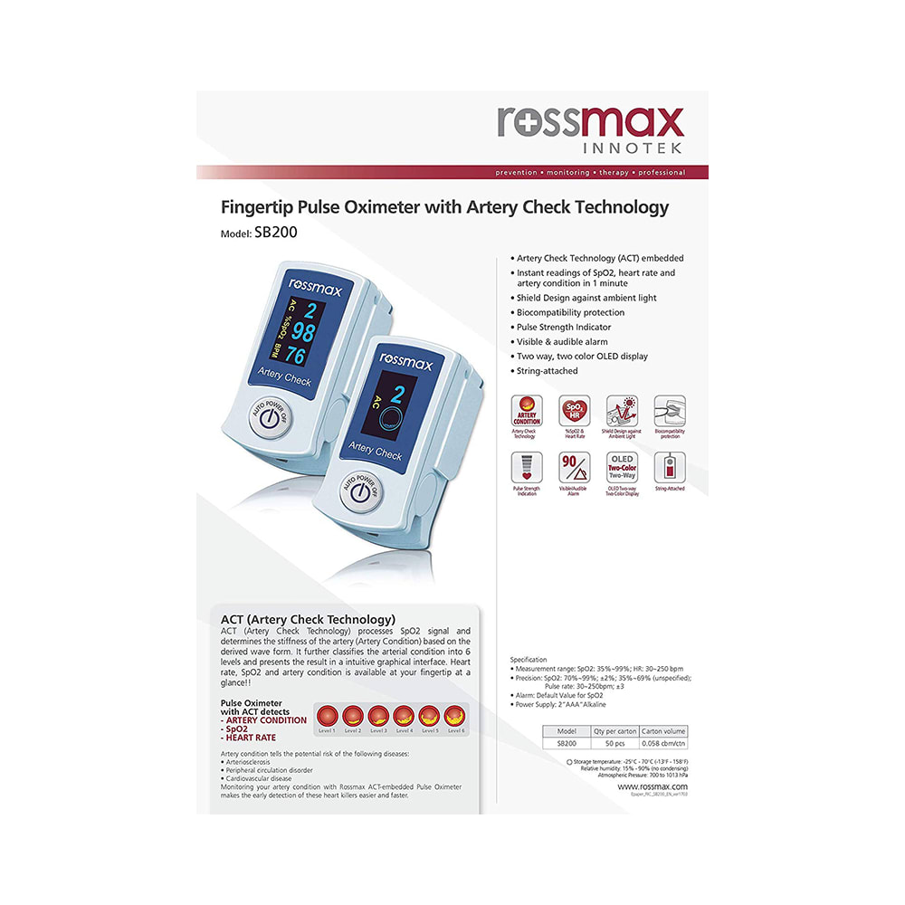 Rossmax SB200 Artery Check Pulse Oximeter - Image 2