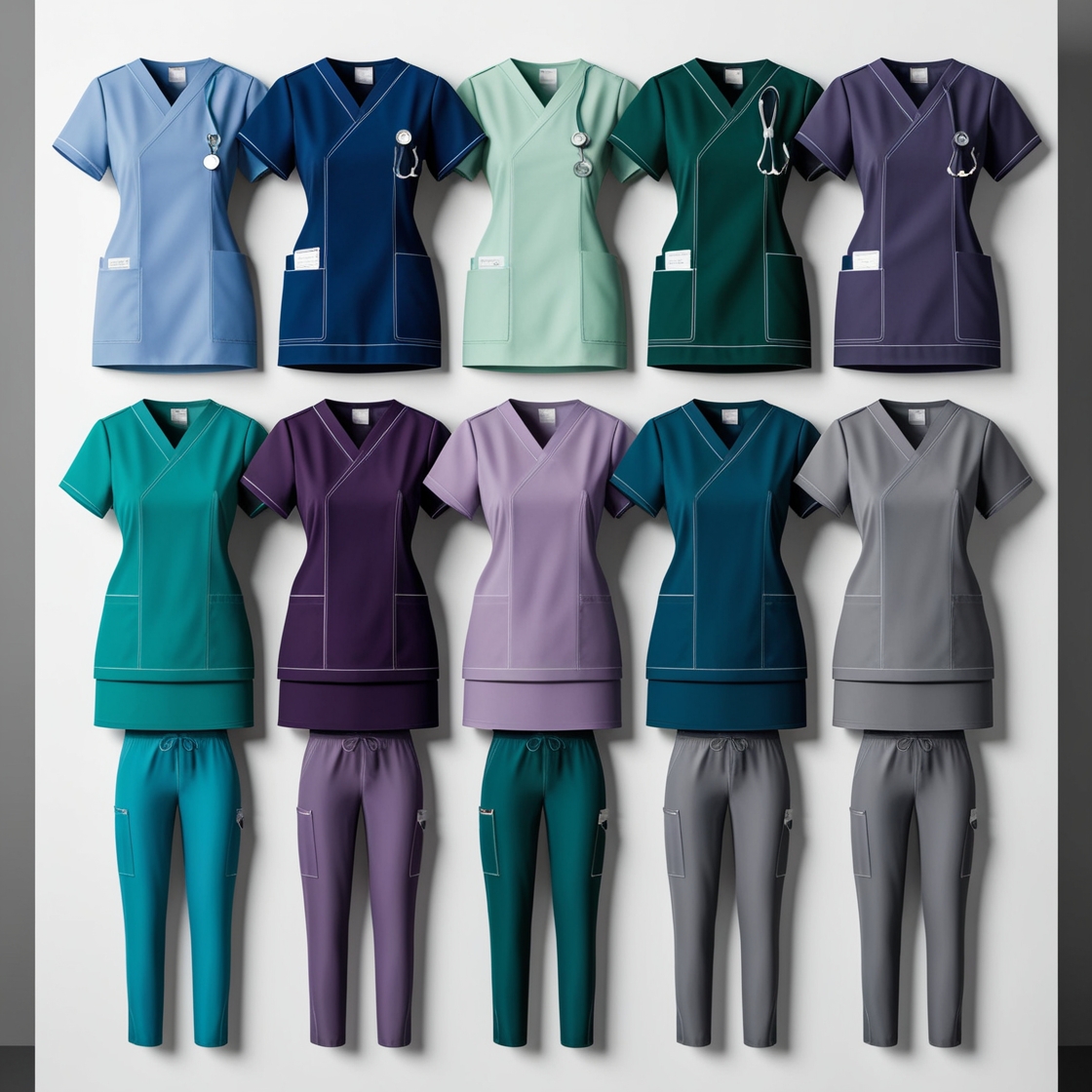 medical scrubs with collar