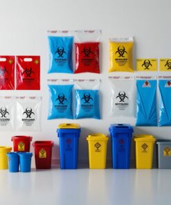 red biohazard bags