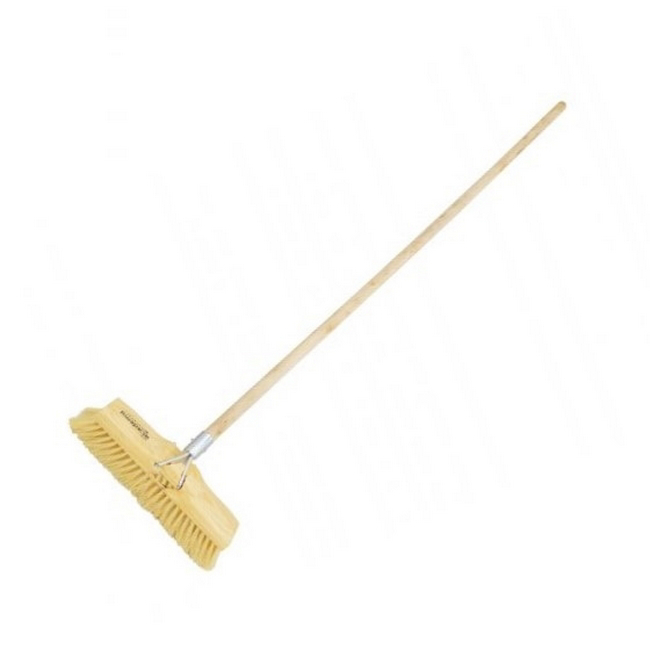 Floor Broom - Complete - GB11 - Polypropylene Fibre - Wooden Handle - 55 Grip - Pack of 5 - F3353