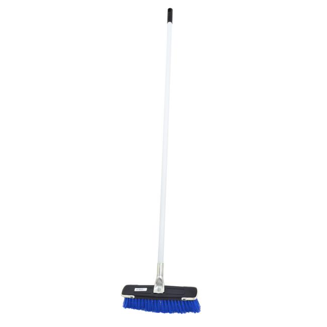 Floor Broom - Complete - Soft Funky Broom - Crimped PVC Fibre - Metal Handle - Pony Grip - Pack of 5 - F3853