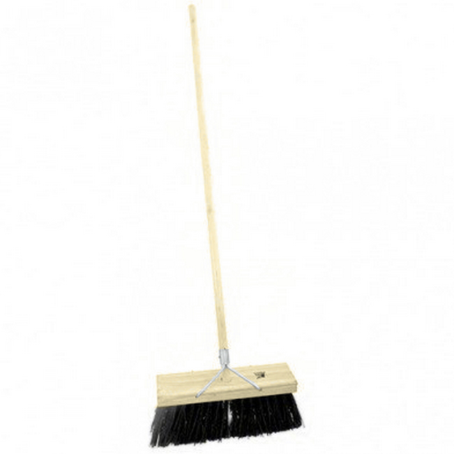 Bass Broom - Complete - Natural Fibre - Wooden Handle - 99 Grip - 37.5cm - Pack of 3 - F3153