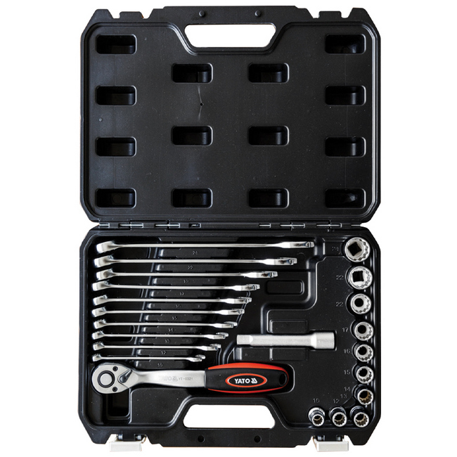 Tool Set - Sockets and Spanners - Chrome Vanadium - 22 Piece - YT-38971