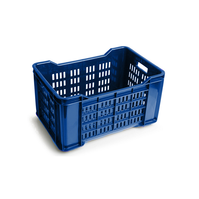 Meat Crate - Agri Lug - Plastic Box - Vented Base and Sides - 53 x 35.5 x 29 cm - Virgin Material - HACCP - PI-401-Vented-virgin