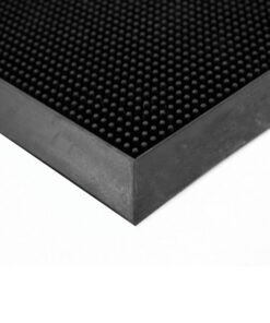 Rubber Doormat - Fingertip Dirt Scraping Entrance Mat - 100 x 80 x 1.1 cm - Black - FT010002