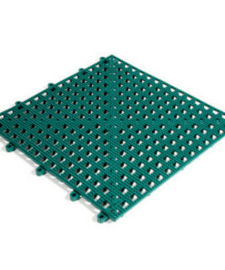 Floor Tile - Flexi-Deck Interlinking Anti-Slip Drainage PVC Mat - 30 x 30 x 1.3 cm - Green - Pack of 9 - FD040001