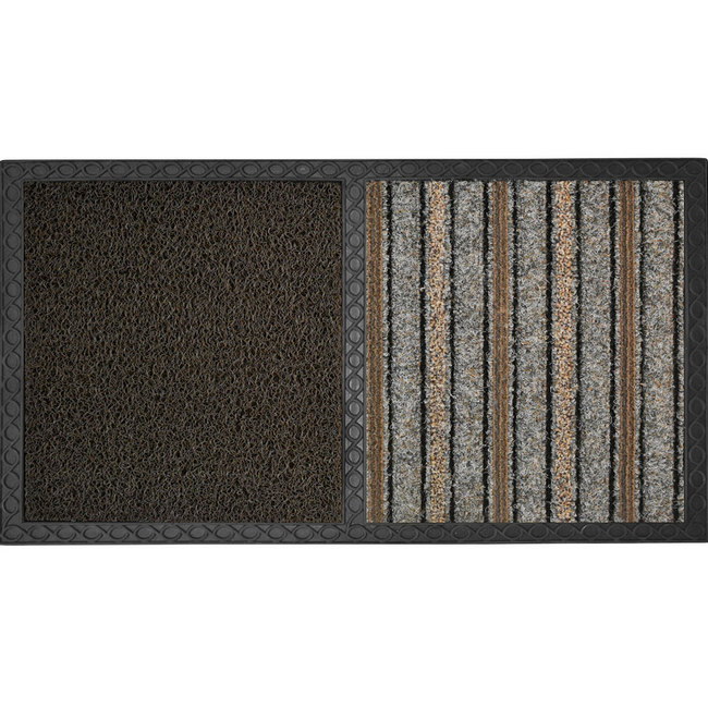 Disinfectant Mat - COBAcare Duo Zone - 67 x 39.5 x 1.5 cm - Brown and Beige - CDM009