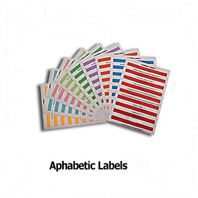 Alphabetic Labels - 27 Labels Per Sheet - Colour Options - Pack of 10 - LABA
