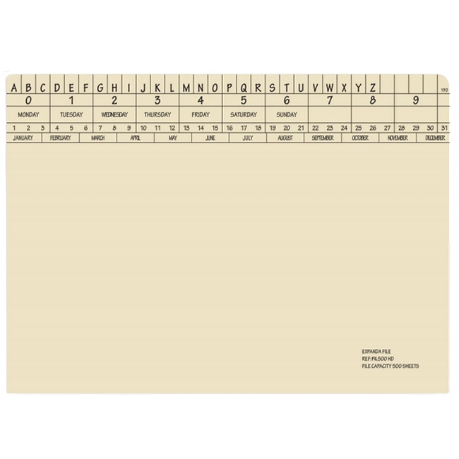 Retrieval Document Files - Includes Clip - Expanda Heavy Weight - 326gsm - A4 - Pack of 60 - FIL500C