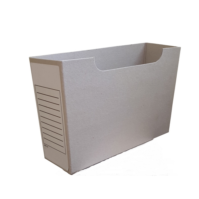 Cardboard Document Containers - Lateral - A4 - Greyline - 22 x 16 x 32 cm - Pack of 25 - BCA402