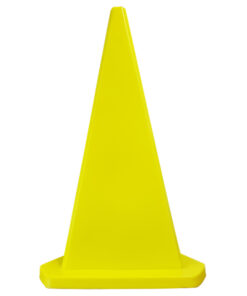 Safety Cone - Triangular - Hard Plastic - Parking Bollard - 100cm - Yellow - MBOL1MY