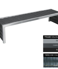 Contemporary Bench - Steel and Fibre Cane - Bolt Down - 45x180x51cm - Colour Options - CM4642PC