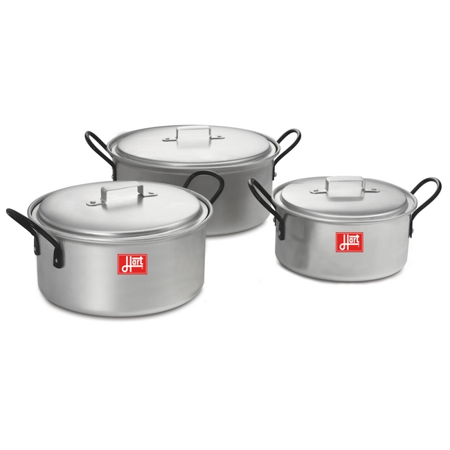 Pots with Lids - Combination - 6 Piece - Hart - Z2 - Aluminium - 150mm - 175mm - 200mm Pots - 701292